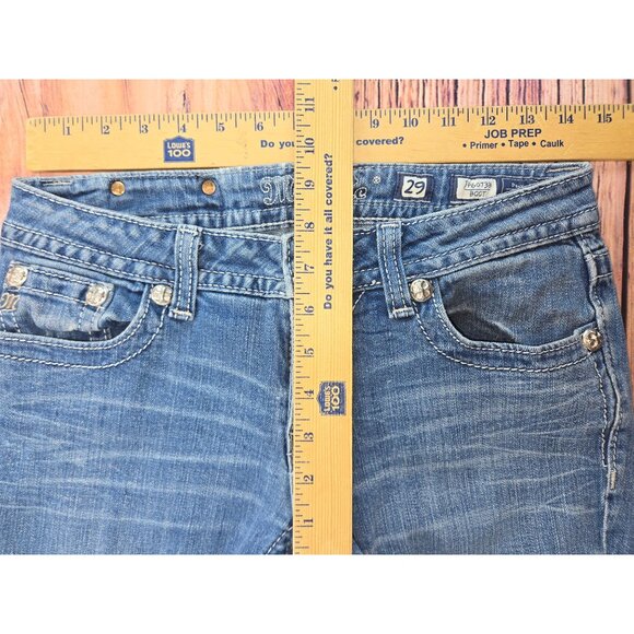 Miss Me Womens Embellished Bootcut Raw Hem Jeans 29x30 - Picture 10 of 11